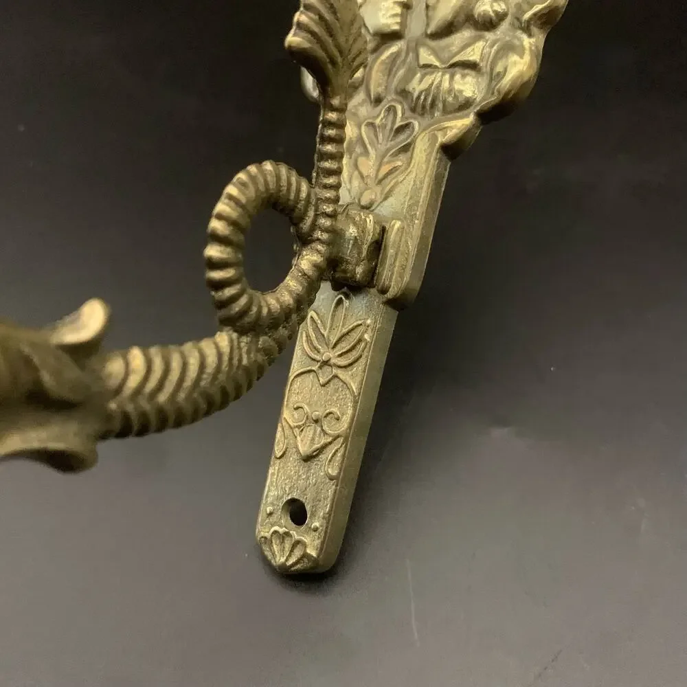 Vintage French Bronze Serpent Dragon Fish Wall Hook